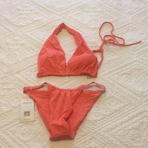 BRAND NEW Coral Bikini, Halter Top & High Waisted!